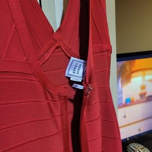Herve Large Red Bandage Dress